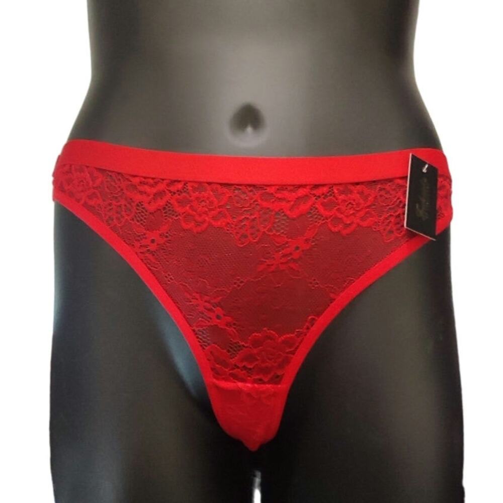 Fredericks of Hollywood Fern Sexy Thong Panties Red Size 1X New